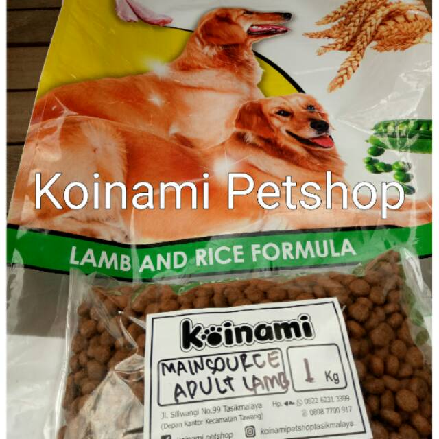 MAINSOURCE DOG ADULT 1kg repack / pakan hewan / makanan anjing / Dog food / pet