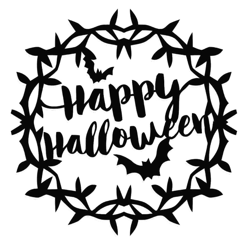 Cetakan Stensil Cutting Dies Motif Happy Halloween Bahan Metal Untuk Scrapbook / Craft DIY