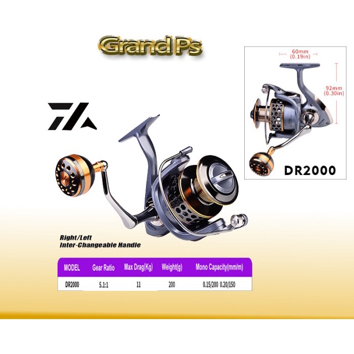 Reel Pancing Ikan DR2000 Fishing Reel High Speed Spinning Reel Casting