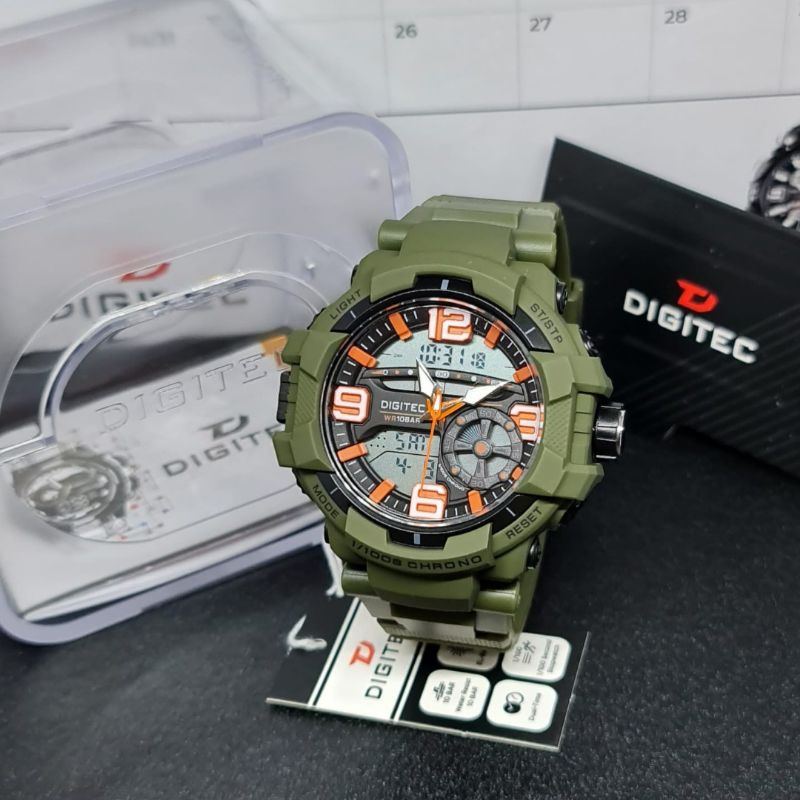 Jam Tangan Pria Fashion Analog Digital Digitec DA 2176 Rubber Original