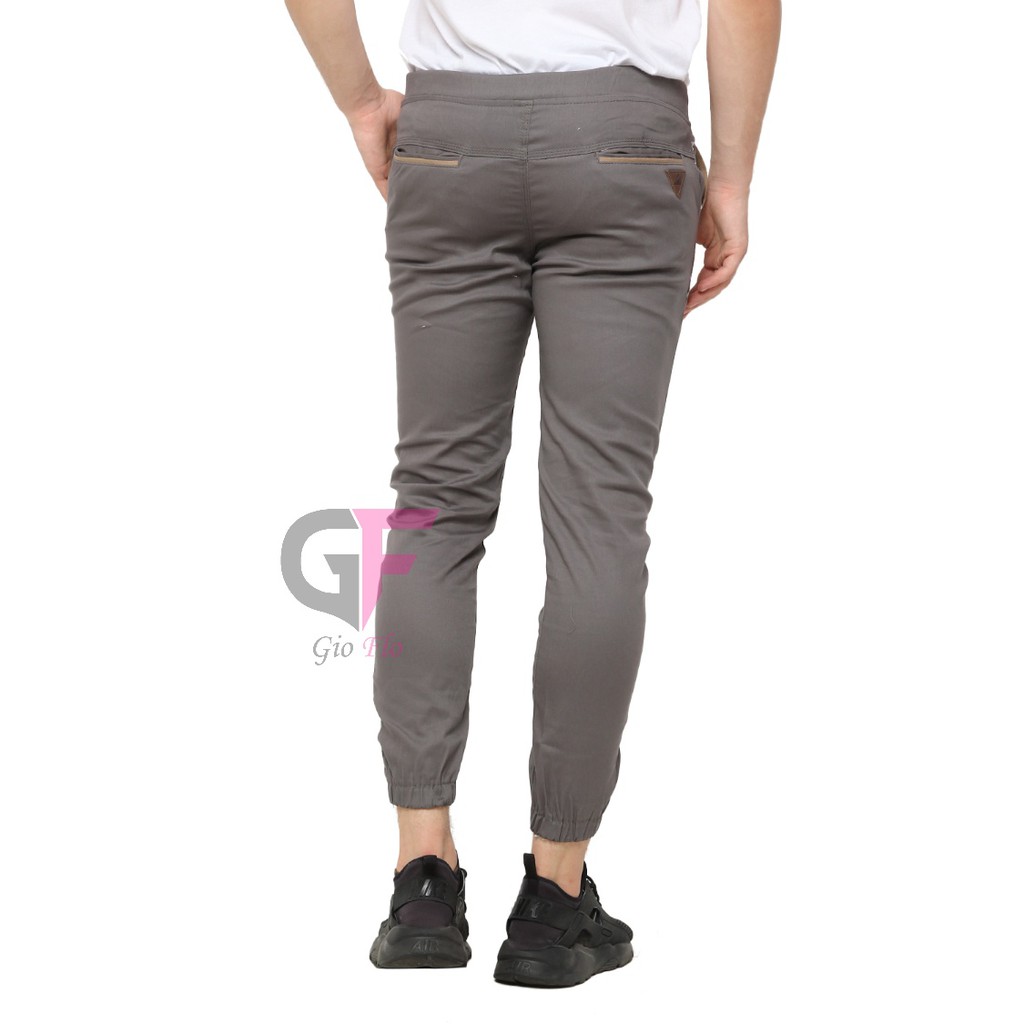 GIOFLO Celana Pria Bawahan Karet Jogger Panjang Pria Casual Modis Abu  / CLN 802