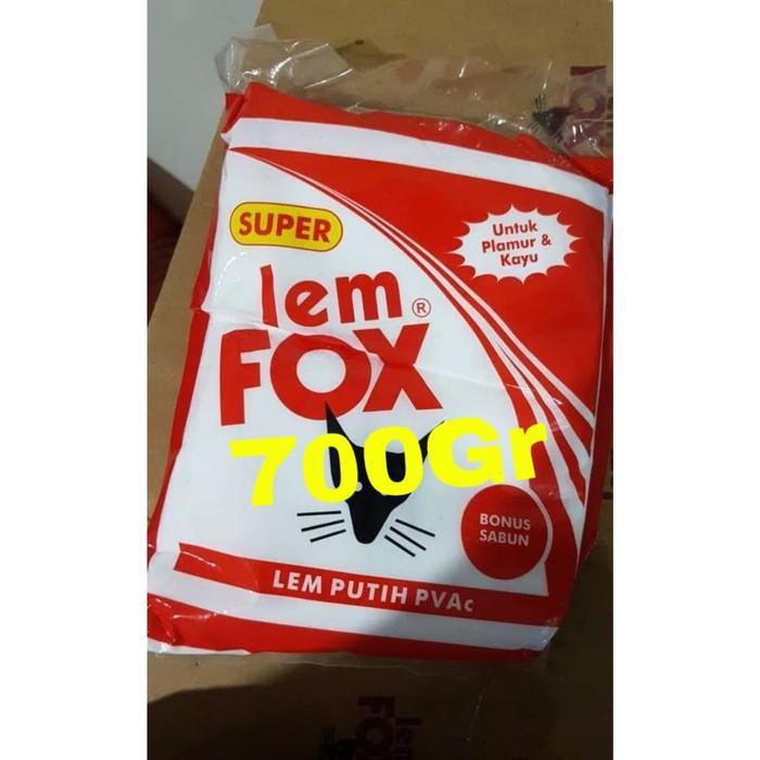 

Lem Fox Putih SUPER Plastik MERAH Pvac Plamur Kayu Kertas 700 Gr Gr