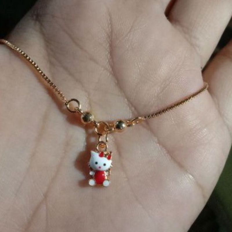 Kalung Anak Anti Luntur Model Hello Kitty Warna Gold 24K