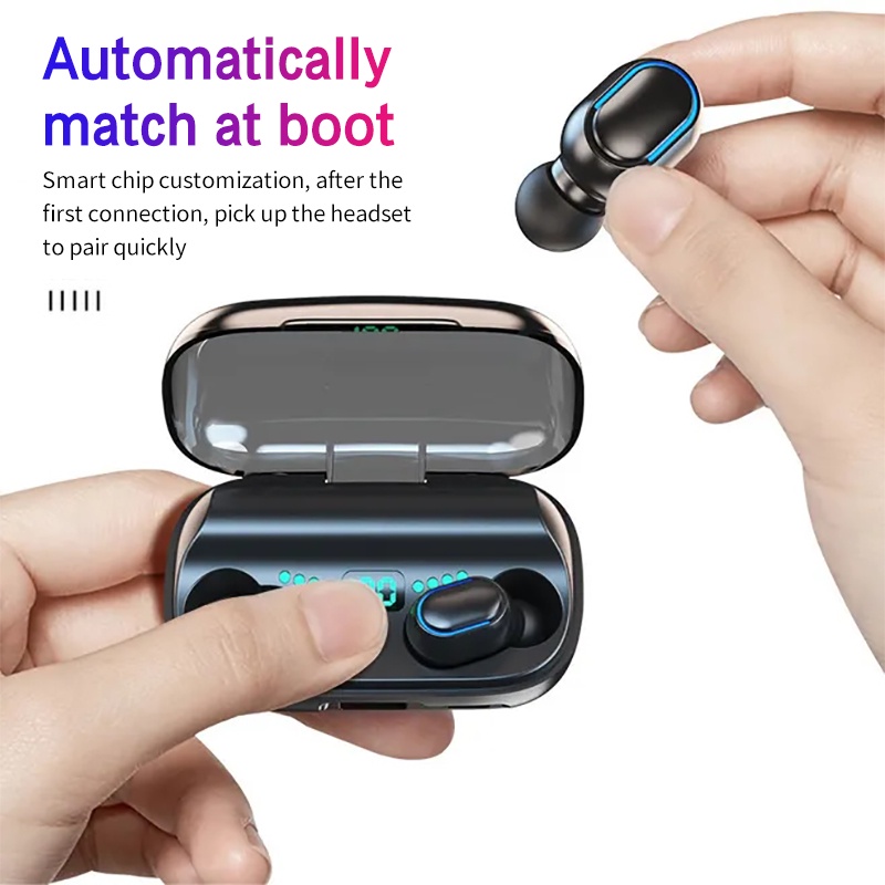 COD T11 Earbuds Wireless Earphone Bluetooth Tak Terlihat Powerbank Headset 5.0 TWS