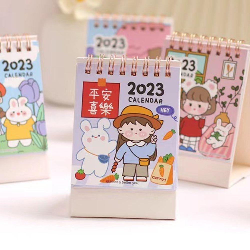 Agustinina Kalender Meja Hadiah Kreatif Mini Korea Kartun Memo Pads