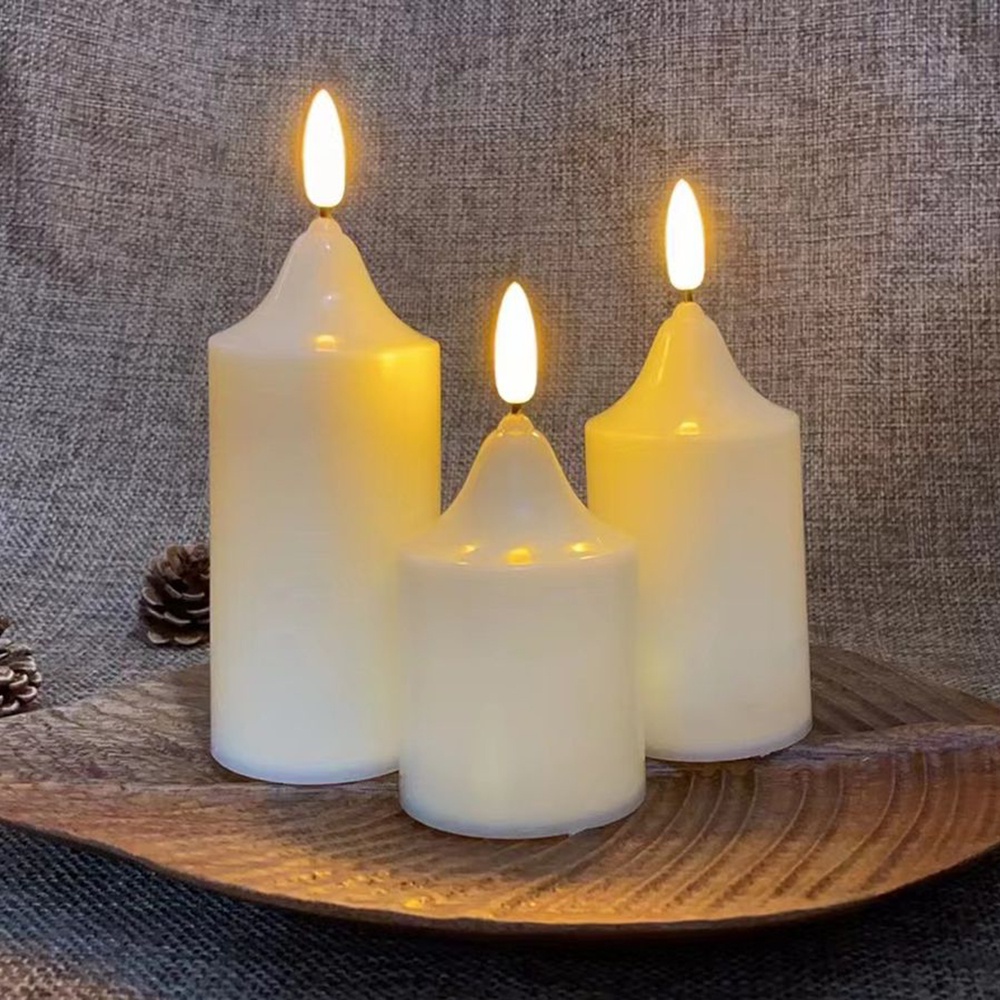 HRY (FreeOngkir) Lilin Lampu LED Smokeless Warm White Besar Lilin Led Elektrik Dekorasi Pesta