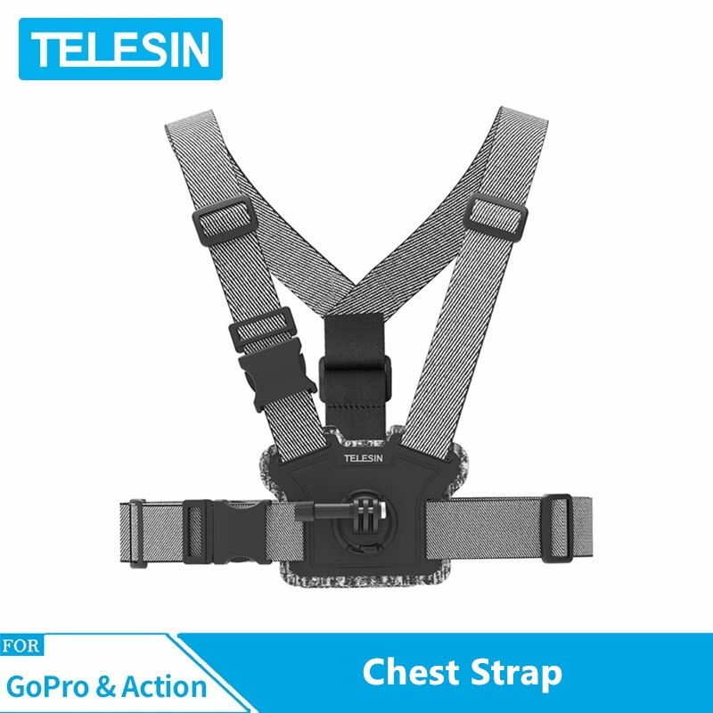 Telesin Double Mount Chest Strap for Action Cam - TE-CGP-001 - Gray