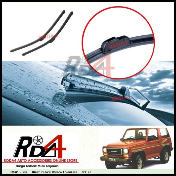 Wiper Mobil Tarf GT 17 17Frameless Banana 1 Set 2 Pcs