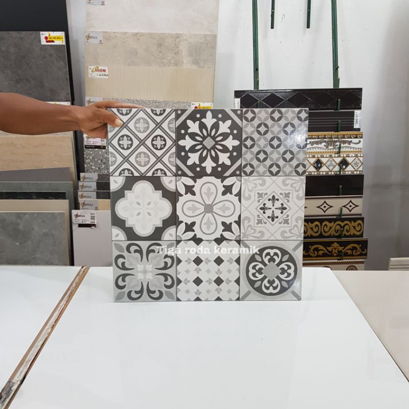 keramik 40x40 model tegel tehel/ keramik batik bunga/keramik asiatile/keramik dinding/keramik lantai