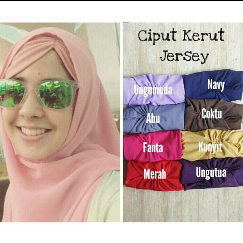 Inner kerut,ciput kerut bahan kaos super murah