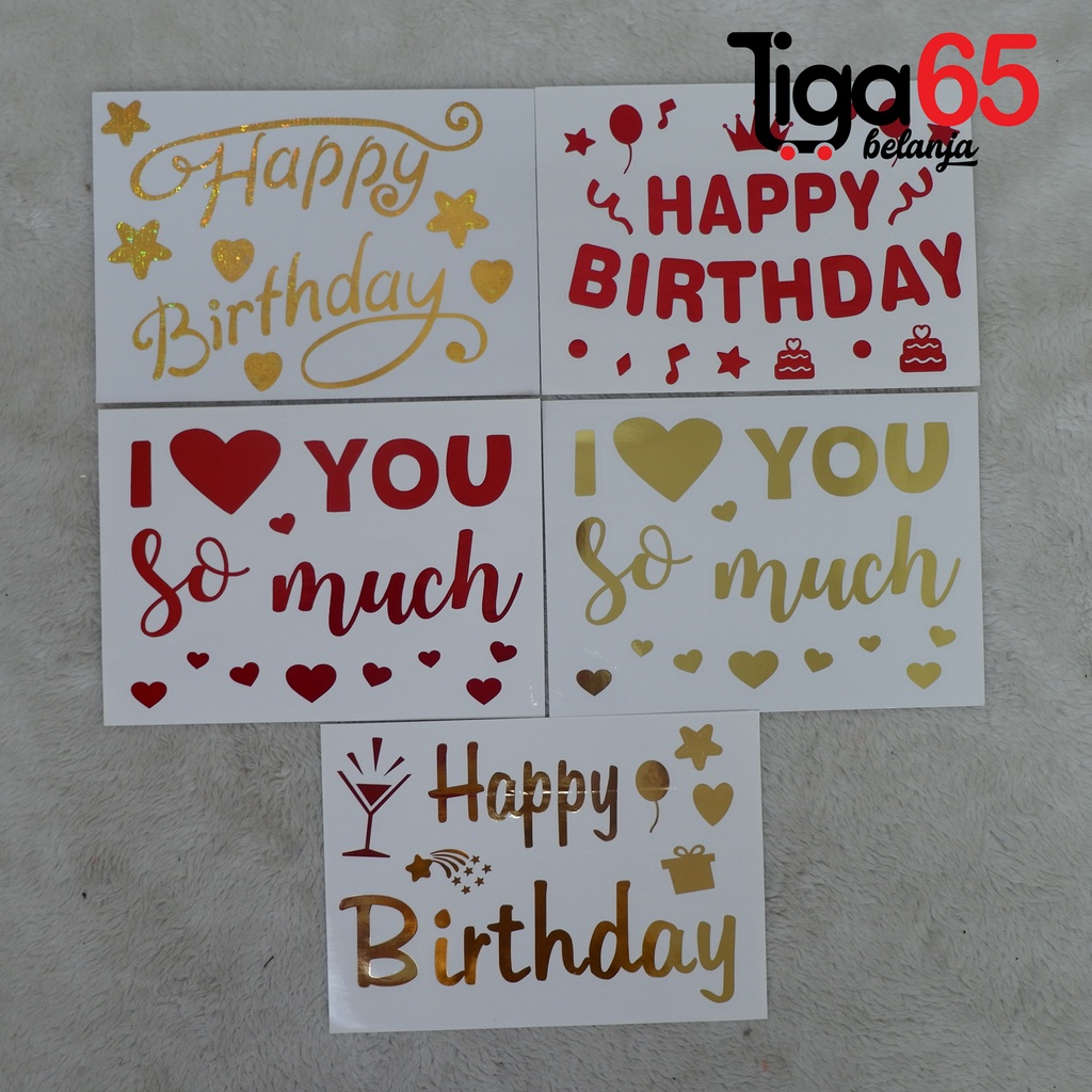 365 BANNER ULTAH 1500-27 #41113 Banner Ulang Tahun Ultah Tuliisan Happy Birthday Beragam Warna