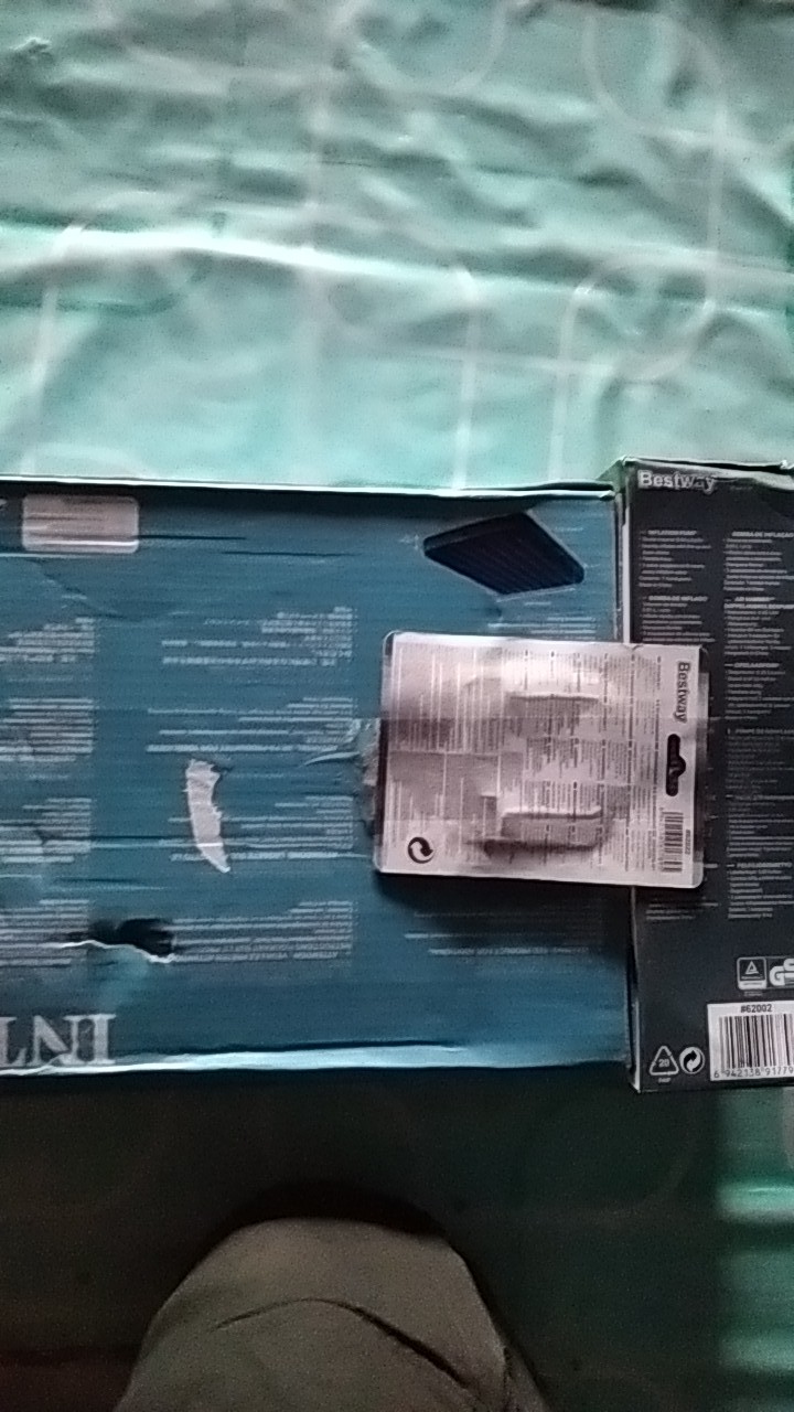 Paket Kasur Angin Intex High Quality Intex Durabeam Double + Pompa + Lem 64102 ( 137x191x25cm )