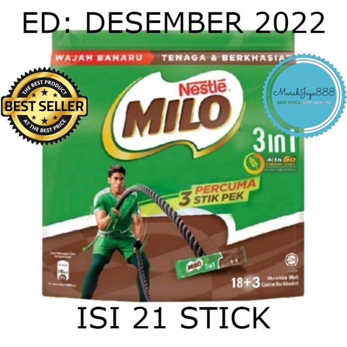 

Ee541F10 Milo 3 In 1 Sachet (18 + 3 Stick) Malaysia - Isi 21 Stick 6dd