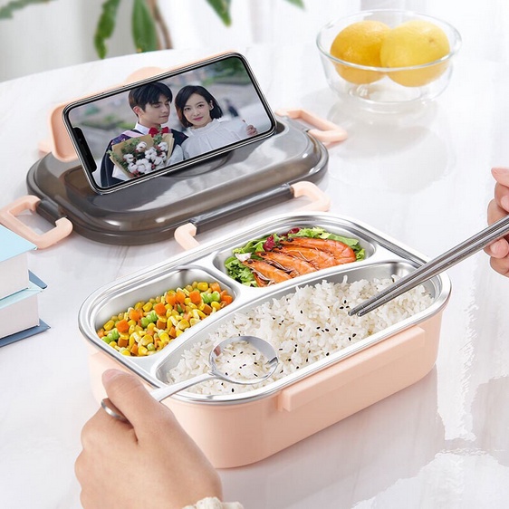 Kotak Makan / Lunch Box Stainless Tahan Panas Dan Anti Tumpah