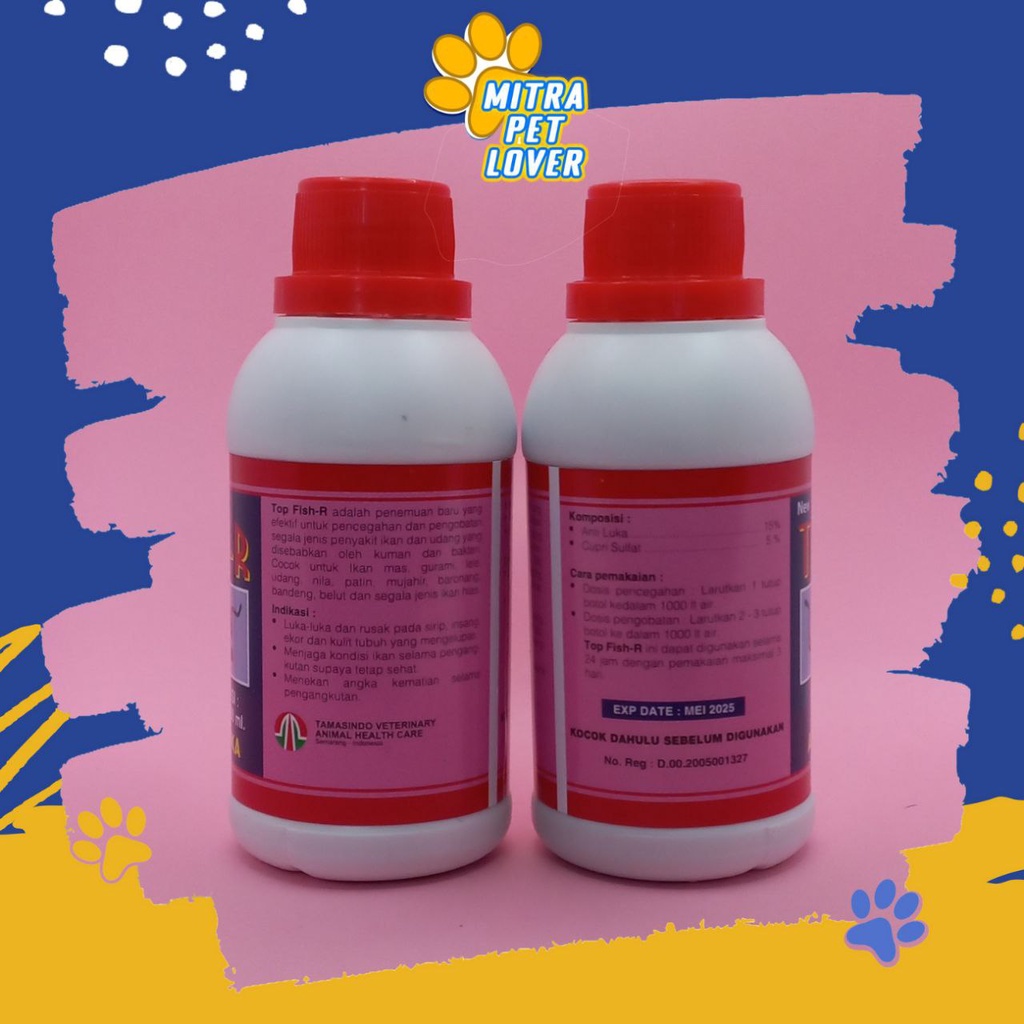 OBAT LUKA IKAN - TOP FISH MERAH 250 ML ORIGINAL - TOPFISH MENYEMBUHKAN PERIH SIRIP EKOR KULIT DAN INSANG AMPUH AMAN MEMPERCEPAT PEMULIHAN - MURAH - PET ANIMAL HEALTHCARE AND VETERINARY TAMASINDO OBAT DAN VITAMIN HEWAN BINATANG PELIHARAAN MITRAPETLOVER