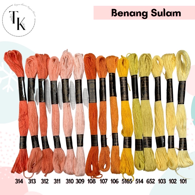 Benang Sulam Rose Brand - Kuning / Salem / Orange