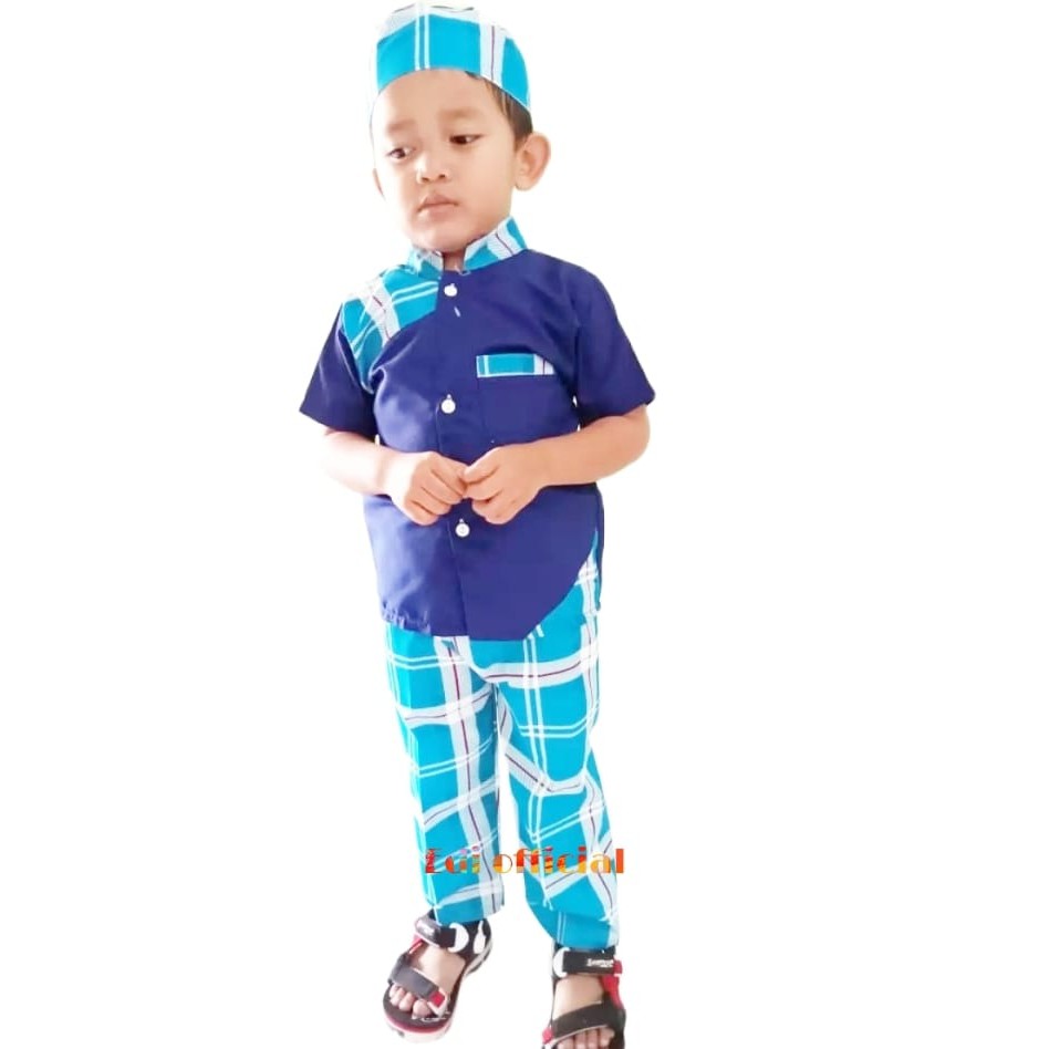 Stelan Anak laki laki / Baju Koko Anak Motip Batik Terlaris 2-8 Tahun