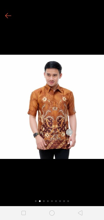 Kemeja Batik Semi Sutra Kreep Puring Istimewa Bahu Pakai Busa Kemasan Kardus Loyality