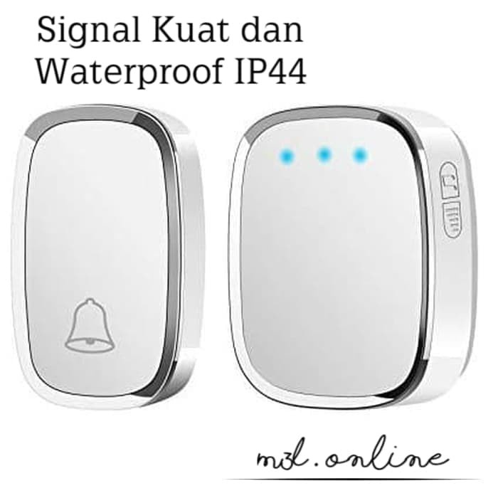 [COD] Wireless Door Bell IP44 Waterproof Bel Rumah Tanpa Kabel Anti Air Kuat dengan Suara Super Nyaring dan Sinyal Kuat