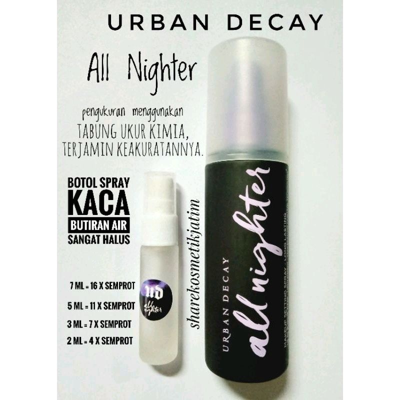 (Share in Spray Bottle) Urban Decay All Nighter Share in Jar