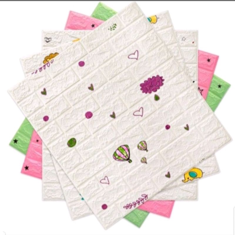 Wallpaper Dinding 3D Foam Motif Batu Bata Ukuran 77 x 70 CM Dekorasi Dinding Kamar Rumah Murah//List Wallpaper uk.11x70cm-ZW7-K7