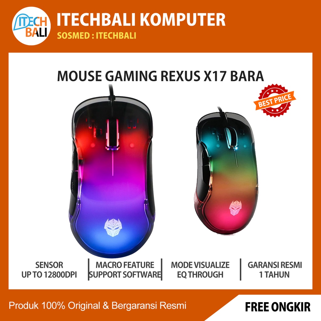 MOUSE GAMING REXUS RXM-X17 BARA ORIGINAL | ITECHBALI