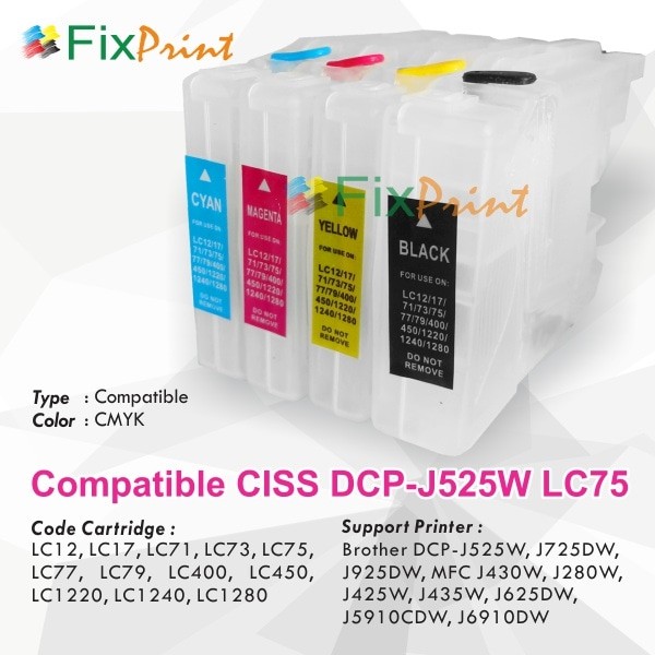 Cartridge Refillable Brother LC12 LC17 LC71 LC73 LC75 LC77 Pendek FSB3160