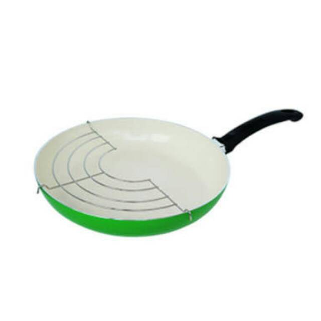  Fincook  frypan fry pan wajan  keramik  plus rack 24 26 cm 