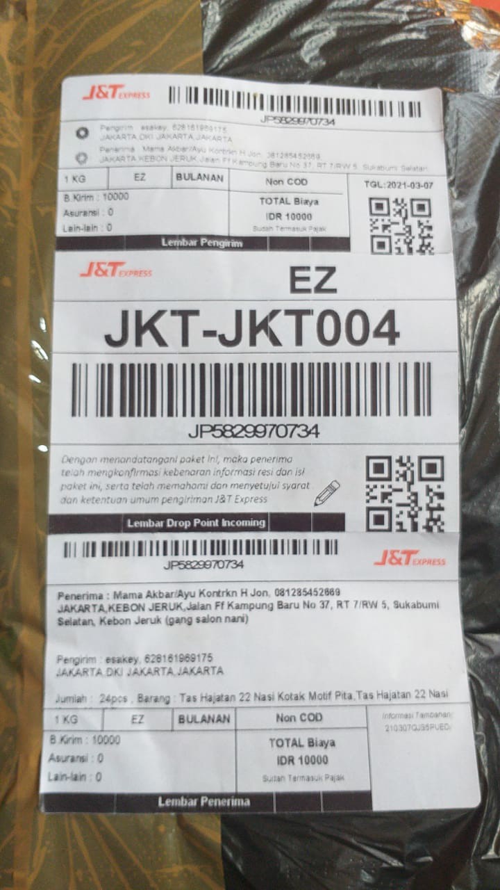 Tas Hajatan 22 Nasi Kotak Motif Pita