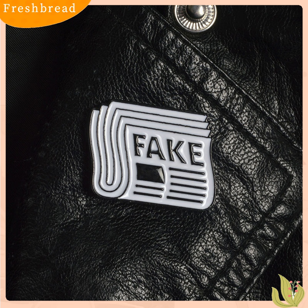 [ TERLARIS]Cartoon Newspaper English Letter Fake Enamel Badge Brooch Pin Clothes Jewelry