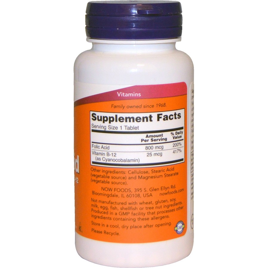 NOW FOLIC ACID 800MCG 250 TABS