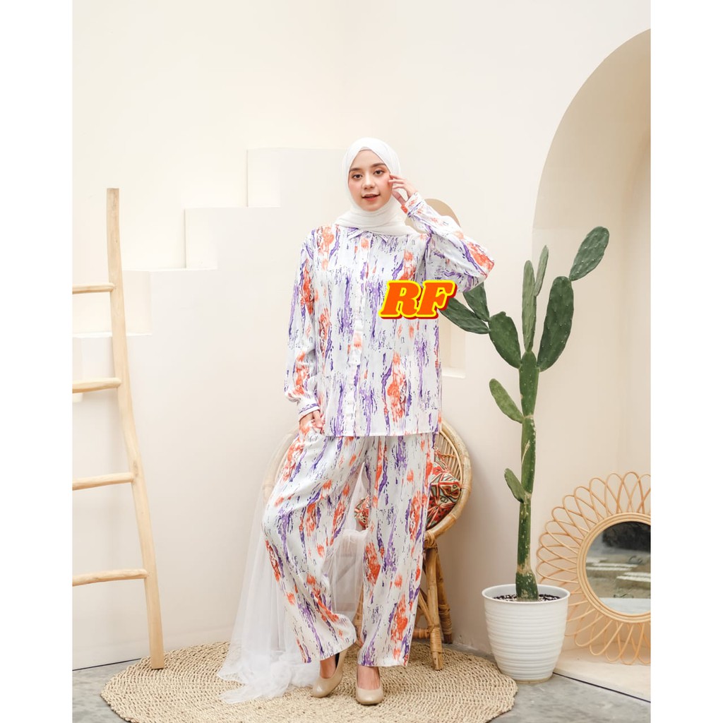 Daisy one set pajamas / motif terbaru VOL. 2 / setelan rayon premium adem /  setelan wanita