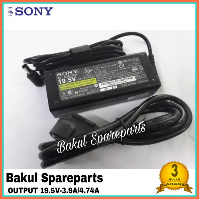 Charger Adaptor Original Laptop Sony Vaio 19.5V-3.9A/4.74A