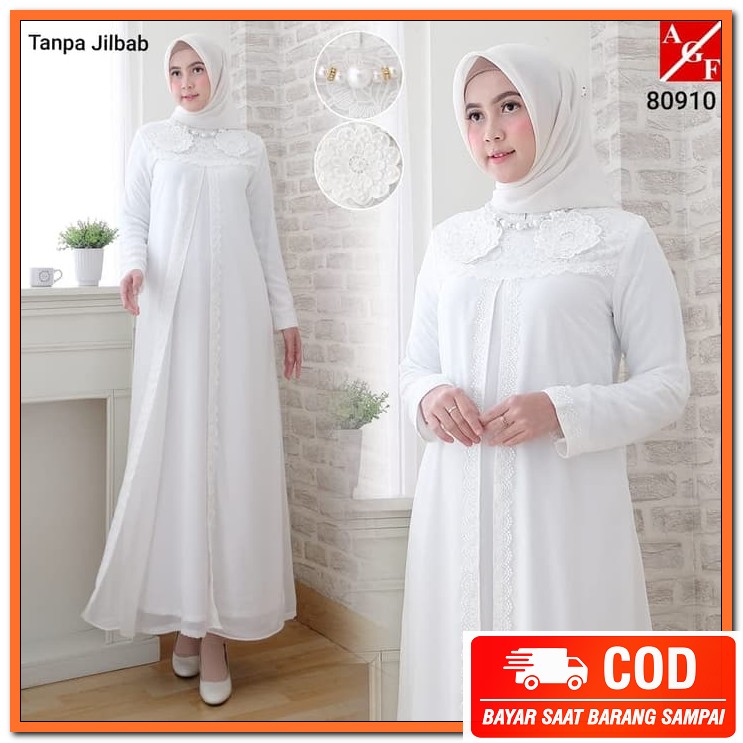 Gamis Wanita Kekinian Casual Fashion Muslim Terbaru 2020 Br Yc678 JT242 Baju Gamis Wanita Putih / Mu