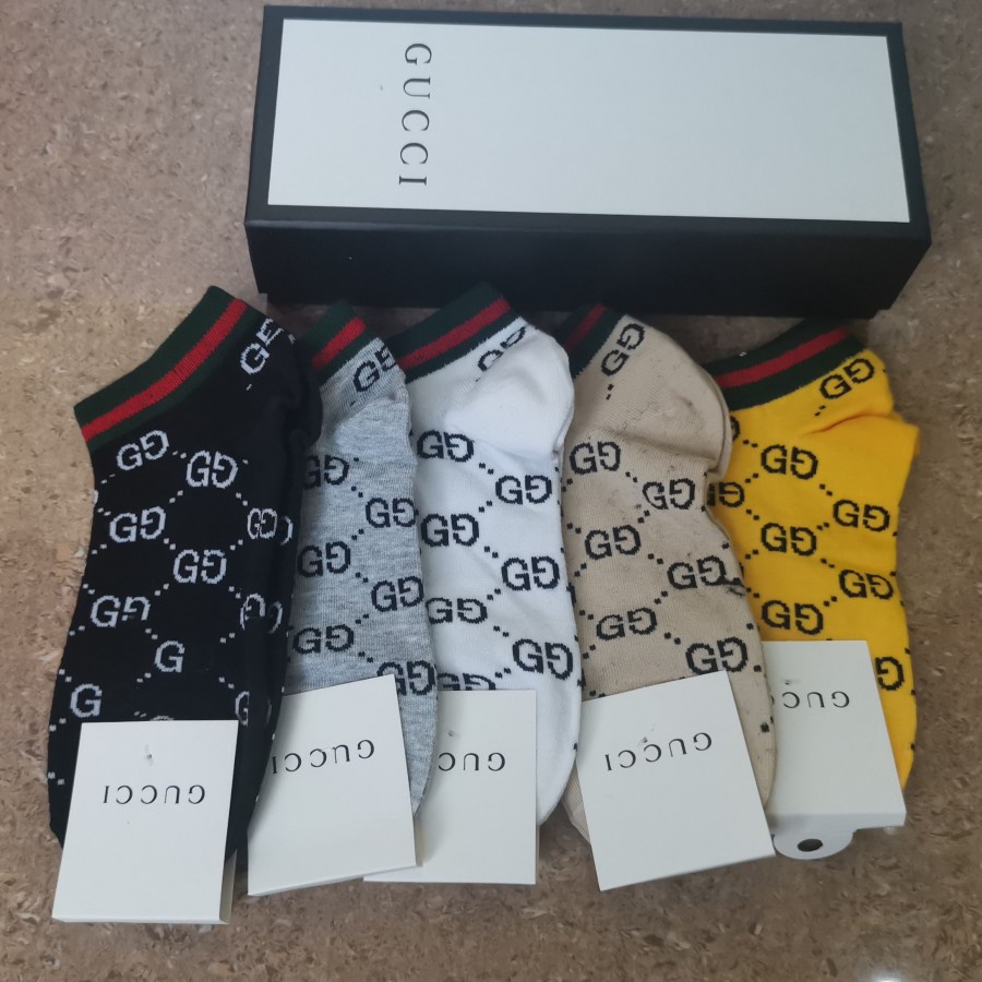 kaos kaki set socks premium quality lv branded new p1shoes