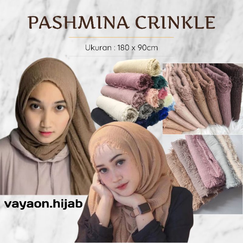 PASHMINA CRINKLE RAWIS / crincle Premium Shawl cotton rawis Jilbab Kusut Lavanya FULL vayaon.hijab