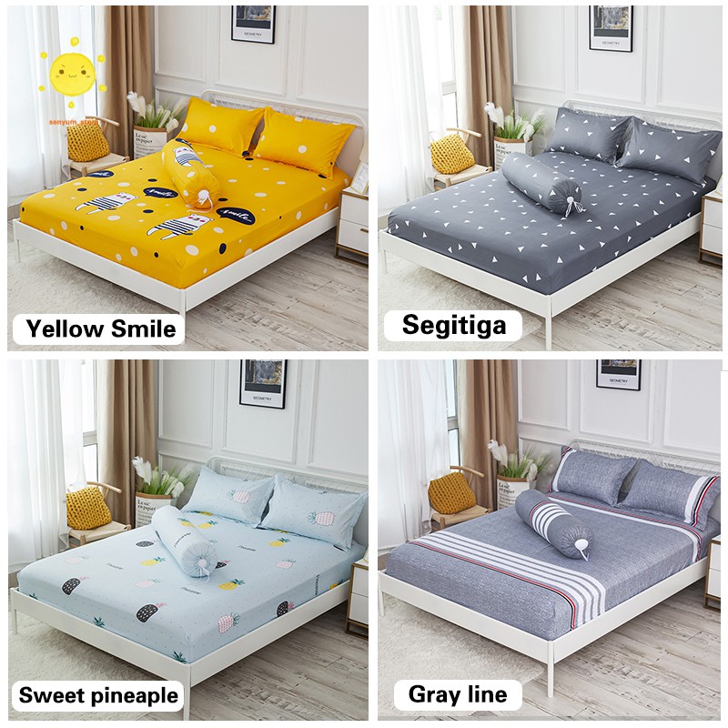 Sprei bed cover seprei non-slip120x200 160x200 180x200 penutup seprai pelindung debu kasur