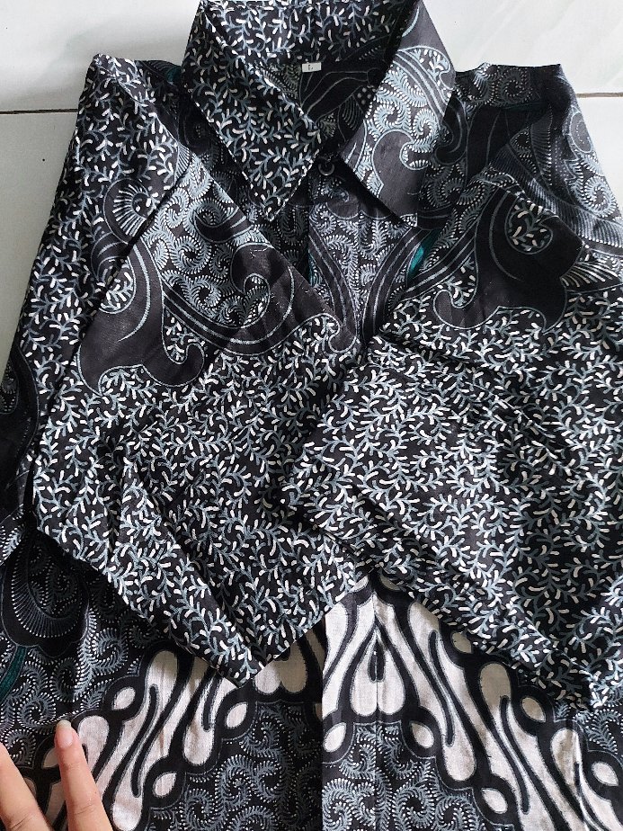 Batik Couple Keluarga Motif Dimensi Abu Sarimbit Batik Asli Pekalongan