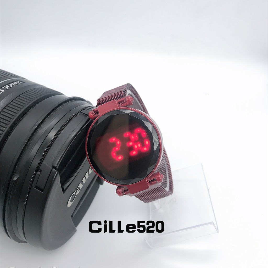 [✅COD] JAM TANGAN WANITA TERBARU JAM MAGNET RANTAI JAM TANGAN DIGITAL IMPORT JAM HARGA MURAH-Merah