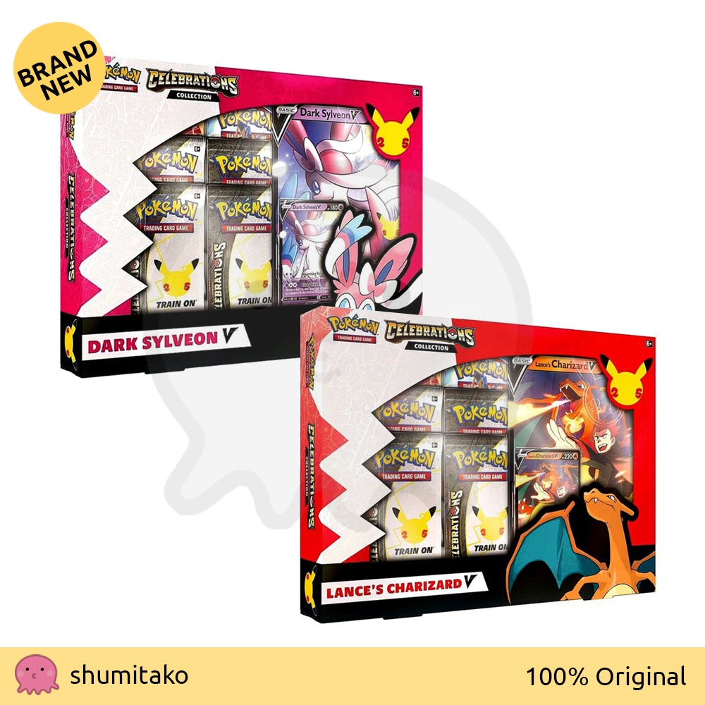 Pokemon TCG 25th Anniversary Celebrations Lance Charizard dan Dark Sylveon Box Bundle