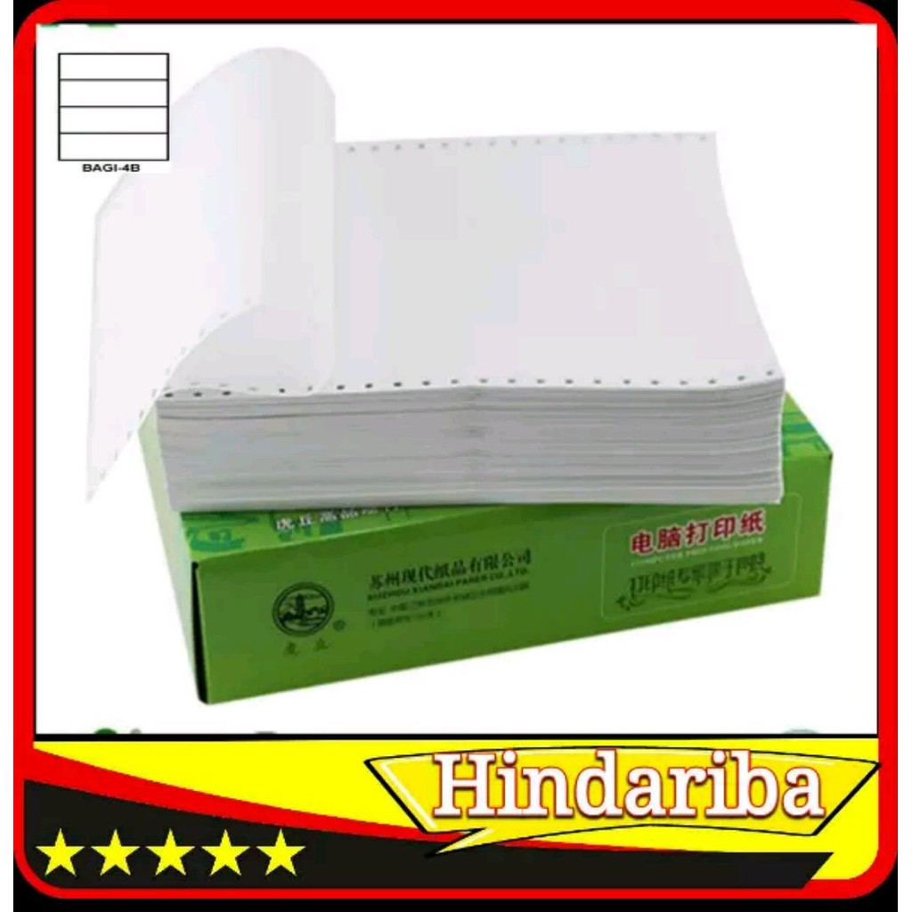 

Order Langsung Kertas struk PPOB Continuous form A4 dibagi 4 rangkap 1 Polos Eceran terbaik