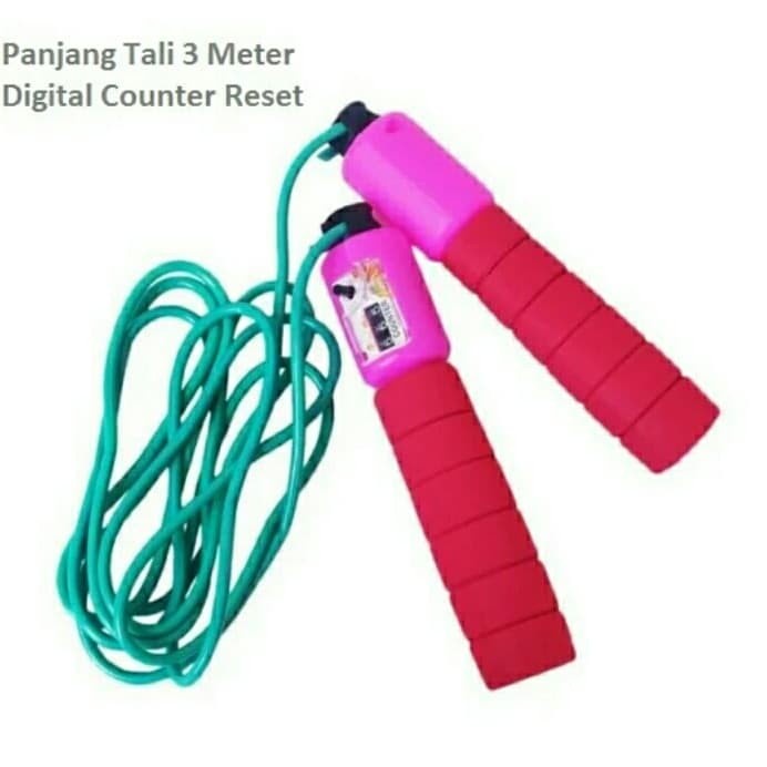 lompat tali skipping jumping rope counter alat olahraga gym fitness ok - PINK