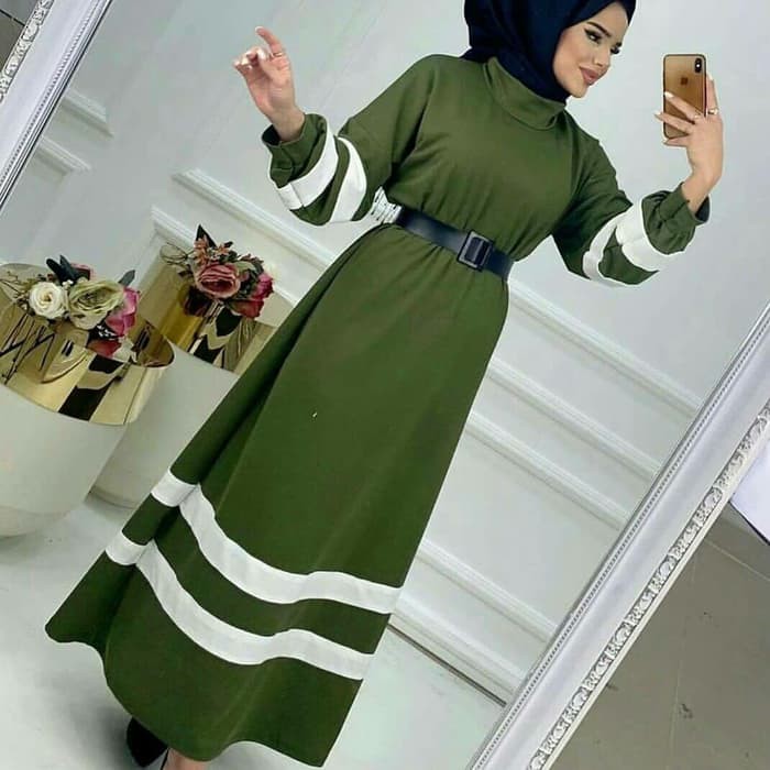 [Free Belt] [COD] Dress Wanita Terbaru Free Belt Isyana Maxi Murah / Pakaian Wanita G916