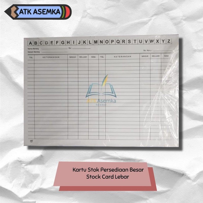 

Kartu Stok Persediaan Besar / Stock Card Lebar Atk