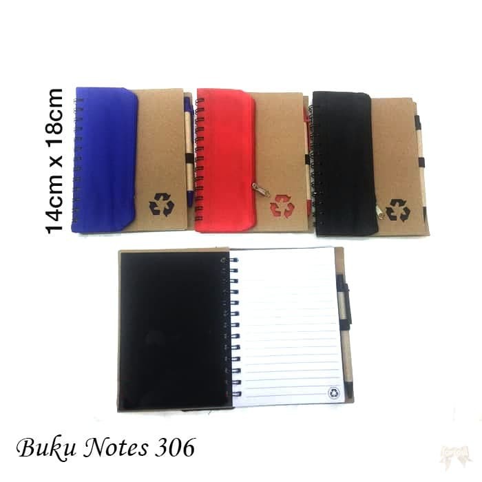 

Buku Notes Tipe 306 / Memo Go Green Recycle + Pouch + Pulpen Souvenir 306