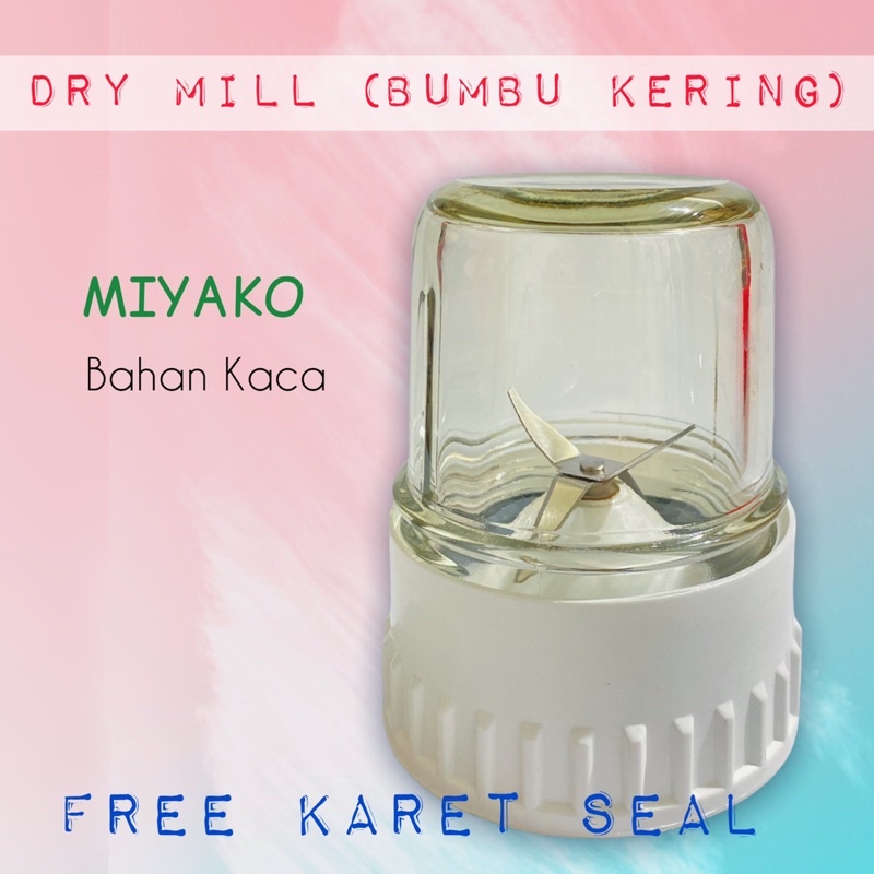 GELAS BLENDER BUMBU KERING MIYAKO BL 101 PL/ 151 GF/ CH 501 BAHAN GELAS KACA SET