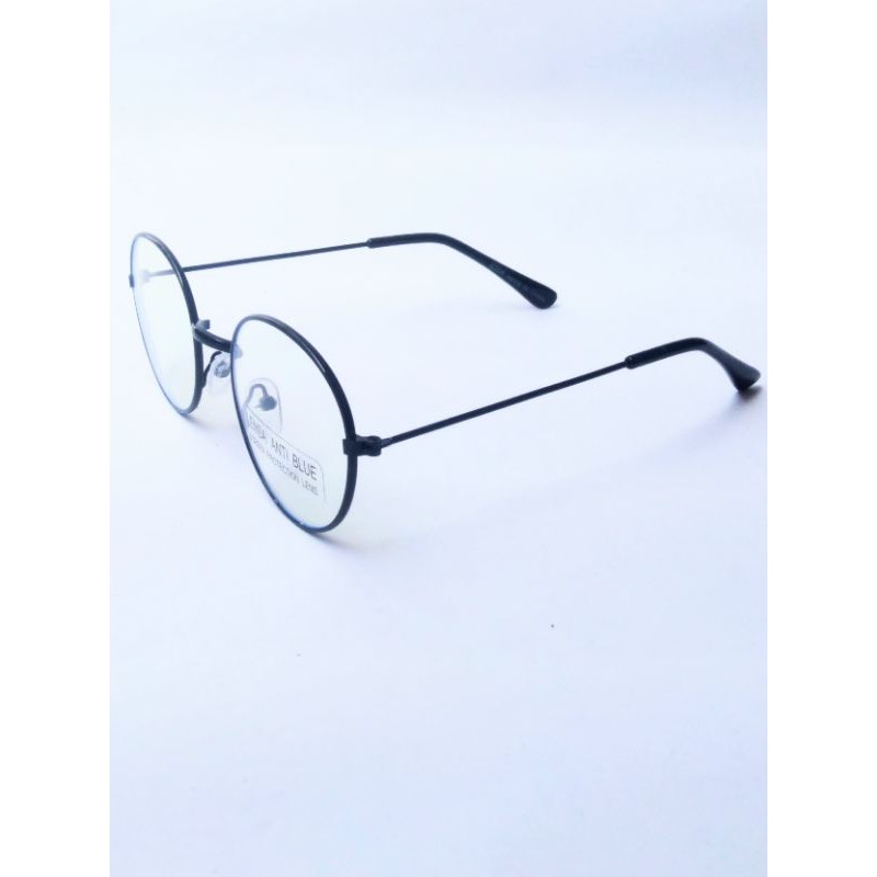 kacamata anak antiradiasi komputer oval bahan metal kt249-Hitam