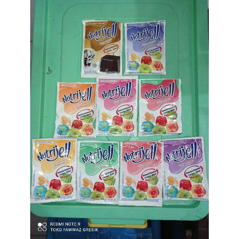 Nutrijell Jelly Powder Buah Plain Coklat Ekonomis Nutrijel Instan sachet 10gr