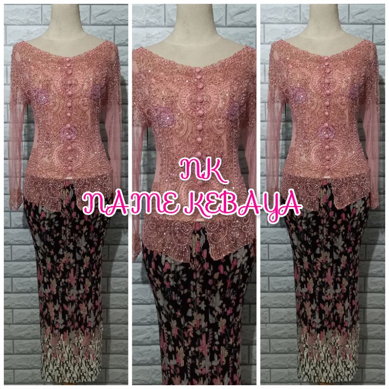 set kebaya wisuda kebaya pesta modern kebaya kerah sabrina + longtorso dan rok prisket