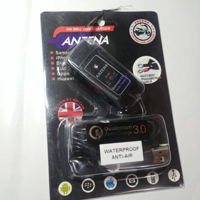 Charger Anzena Qualcomm Turbo Charge 3.0 fast charging waterpoof